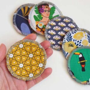 Lingettes démaquillantes rondes lavables en tissu très doux pour peau sensible, Fait main, Ecoresponsable par Laurilou Création