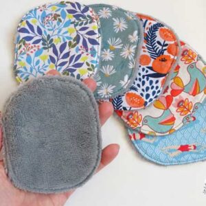 Lingettes démaquillantes ovales lavables en tissu très doux pour peau sensible, Fait main, Ecoresponsable par Laurilou Création