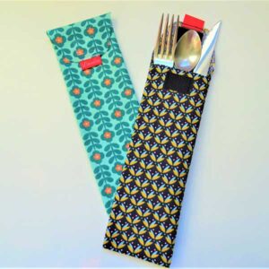 Pochette brosse à dent ou étui à couverts en tissu imperméable, Fait main, Ecoresponsable de Laurilou Création