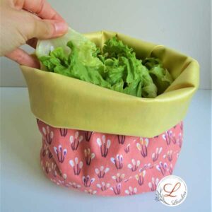 Sac à salades et légumes en tissu imperméable, Fait main, Ecoresponsable par Laurilou Création