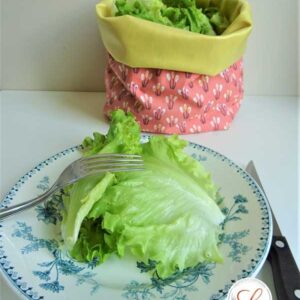 Sac à salades et légumes en tissu imperméable, Fait main, Ecoresponsable par Laurilou Création