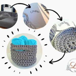 Mode de fabrication panier de rangement au crochet, Fait main, Ecoresponsable, Surcyclage, Upcycling de Laurilou Création