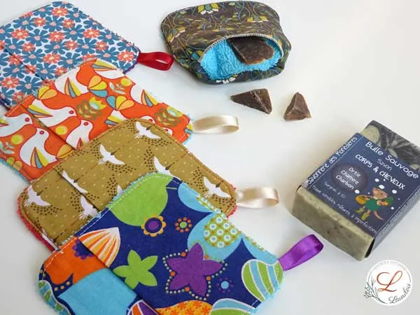 Gant pour utiliser les fins de savons, Fait main, Ecoresponsable par Laurilou Création