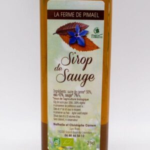 Sirop de sauge issu de l'agriculture biologique produit par la Ferme de Pimael
