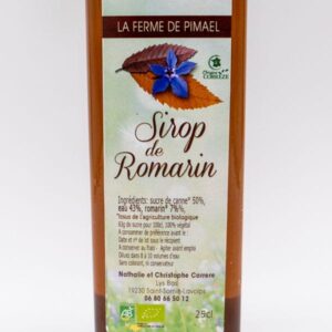 Sirop de romarin issu de l'agriculture biologique produit par la Ferme de Pimael