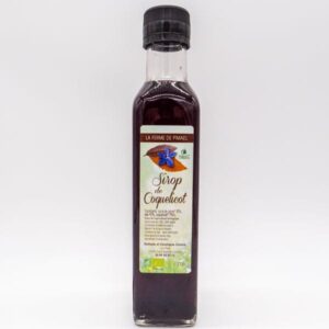 Sirop de coquelicot issu de l'agriculture biologique produit par la Ferme de Pimael