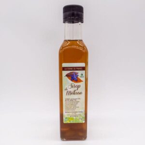 Sirop de mélisse issu de l'agriculture biologique produit par la Ferme de Pimael