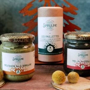 Formule spiruline contenant Paillettes de Spiruline miel et de la moutarde produit par aliment terre Spiruline en Corrèze
