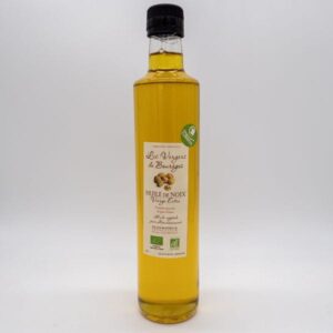 Huile de noix bio artisanal produite par Les Vergers de Bourèges en Corrèze à Meyssac