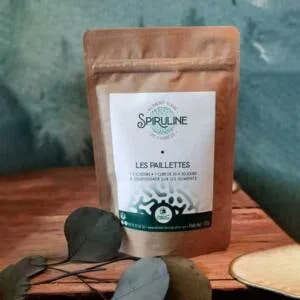 Paillettes de Spiruline en Sachet produit par Aliment Terre Spiruline à Chabrignac en Corrèze