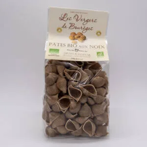 Pâtes bio aux noix produit par Les Vergers de Bourèges et Tutti Pasta en Corrèze à Meyssac