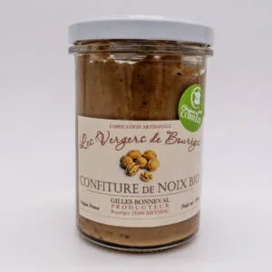 Confiture de noix bio artisanal produite par Les Vergers de Bourèges en Corrèze à Meyssac