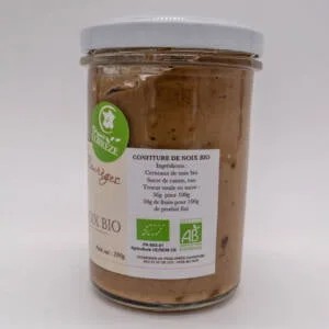 Confiture de noix bio artisanal produite par Les Vergers de Bourèges en Corrèze à Meyssac