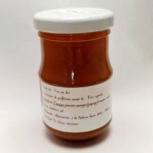 Sauce pimentée produite à partir de piment habanero par Moutarde Albussacoise à Albussac en Corrèze