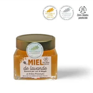 Pot de miel de lavande artisanal 450g Drôme Provençale – Médaille d'Or Paris 2024 et Médaille d'Argent 2025 – Zéro résidu pesticide – Au Jardin de Magali