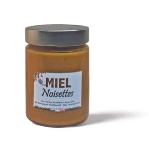 Pot de pâte à tartiner Miel & Noisettes torréfiées artisanal 400g couleur caramel dorée