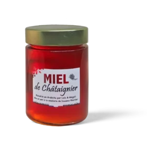 Pot de miel de châtaignier artisanal 450g récolté en Ardèche par Au Jardin de Magali