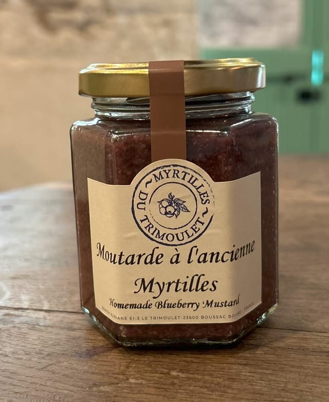 Moutarde à l'ancienne myrtille de Creuse – 180g artisanale